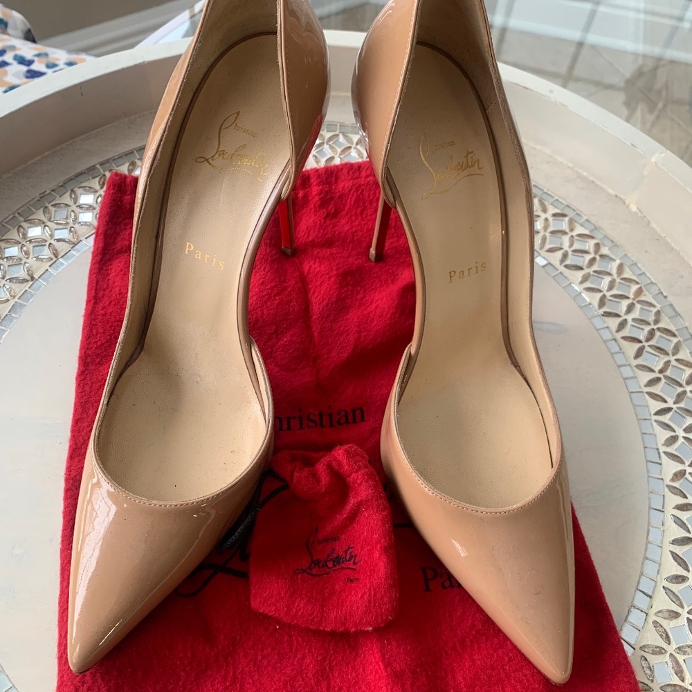 Christian Louboutin Iriza Patent100mm Half-D’Orsay High Heel Pump